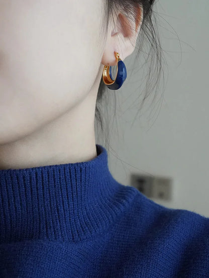 Modern Crescent Hoop Earrings