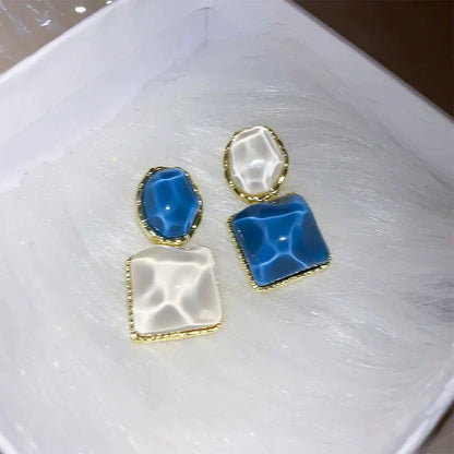 Geometric Art Drop Earrings