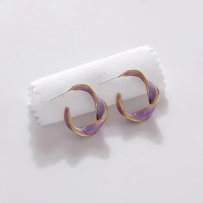 Abstract Twist Hoop Earrings