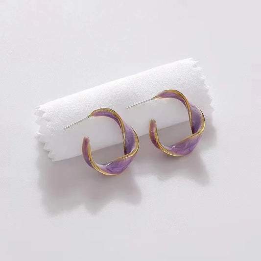 Abstract Twist Hoop Earrings