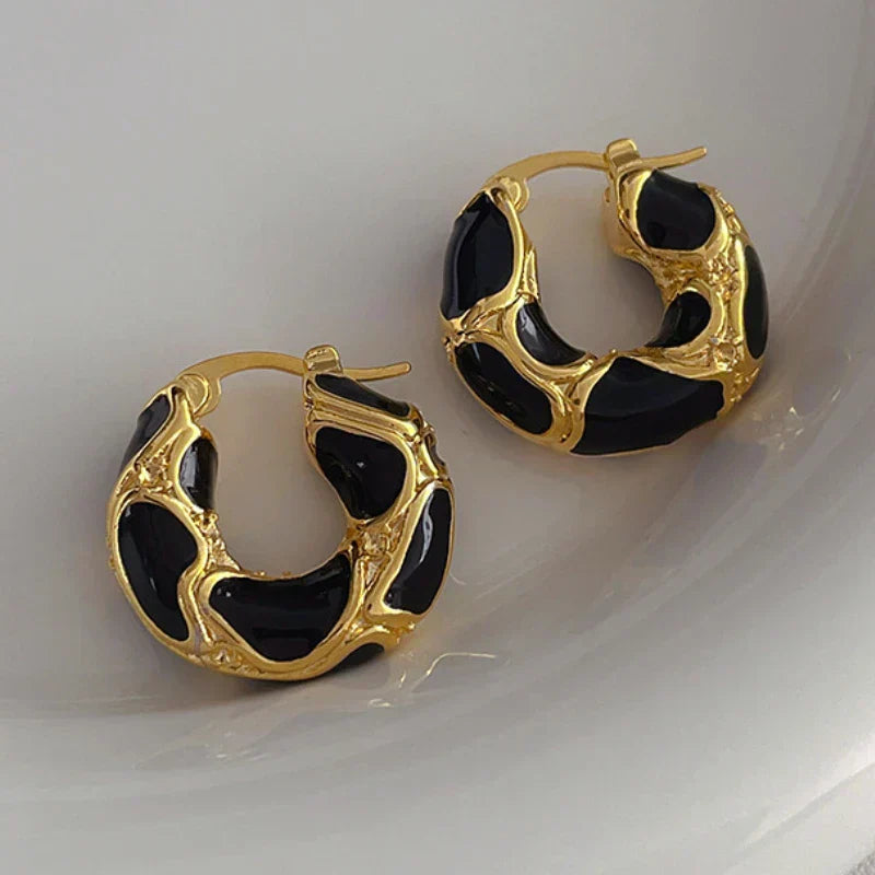 Modern Mosaic Hoop Earrings