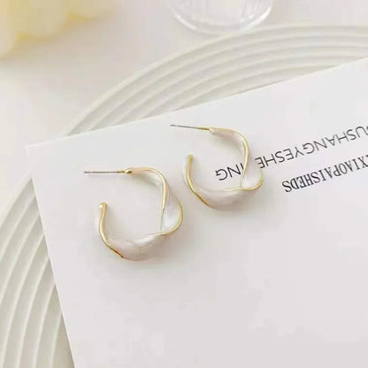 Abstract Twist Hoop Earrings