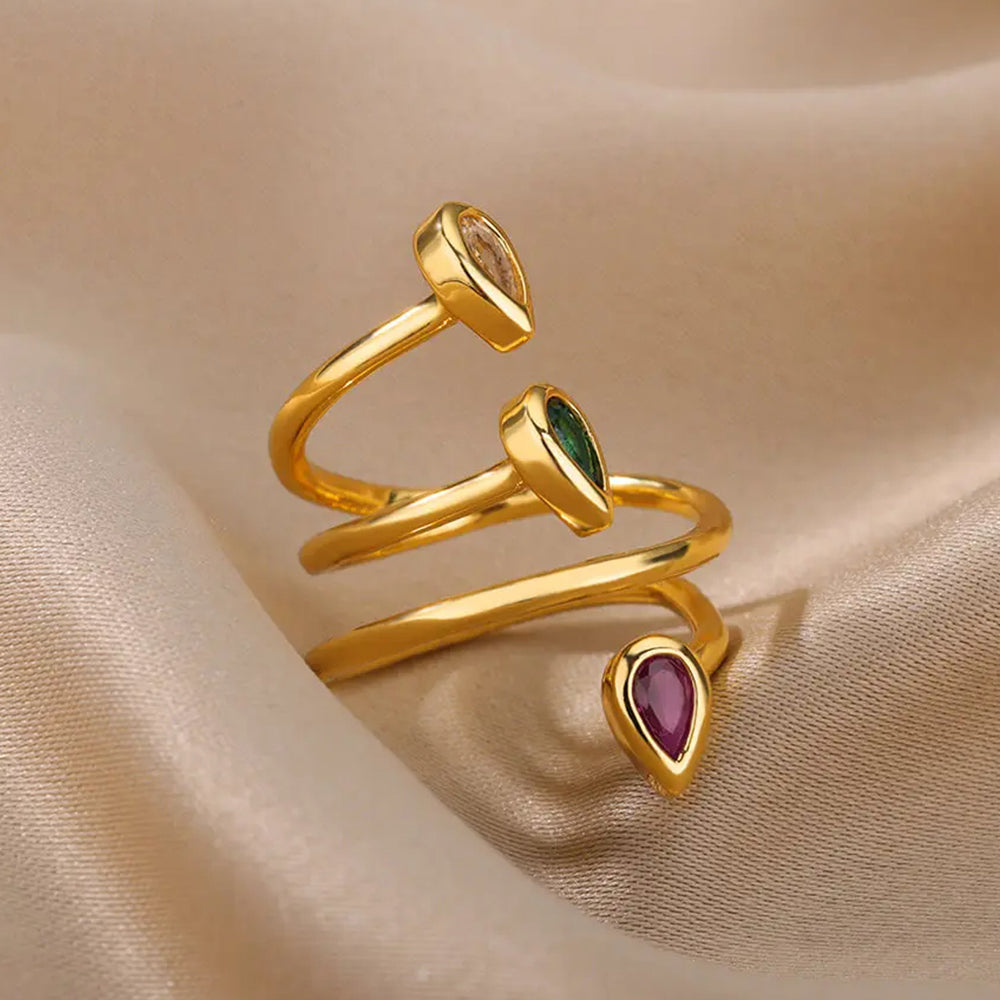 Gemstone Twirls Ring