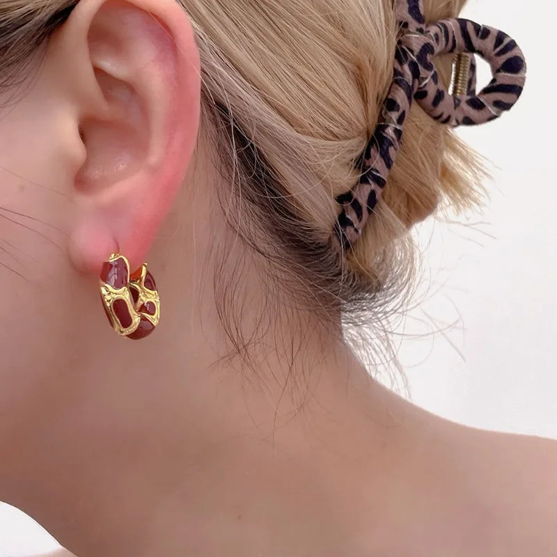 Modern Mosaic Hoop Earrings