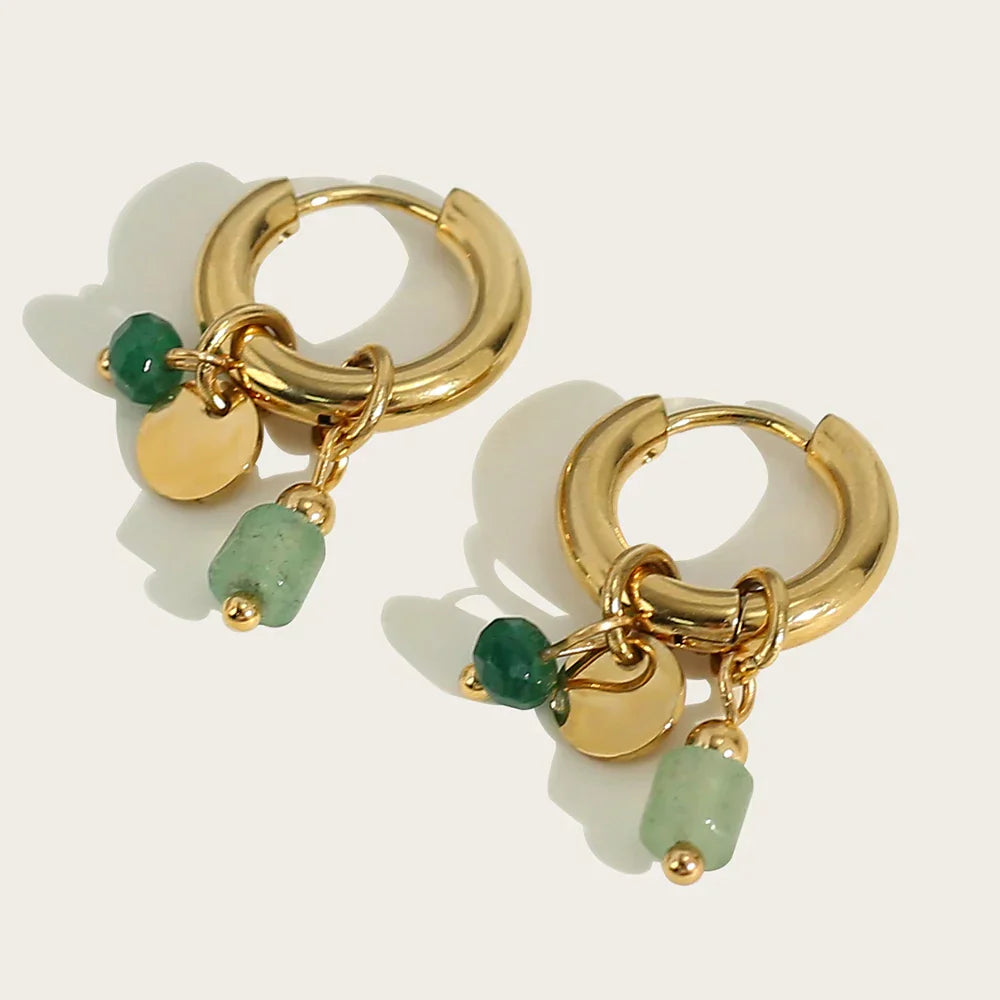 Charm Drop Hoop Earrings
