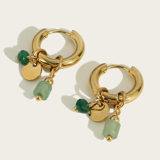 Charm Drop Hoop Earrings