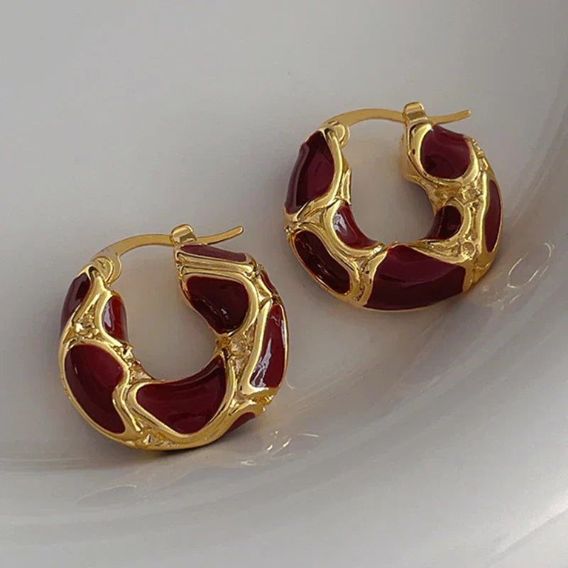 Modern Mosaic Hoop Earrings