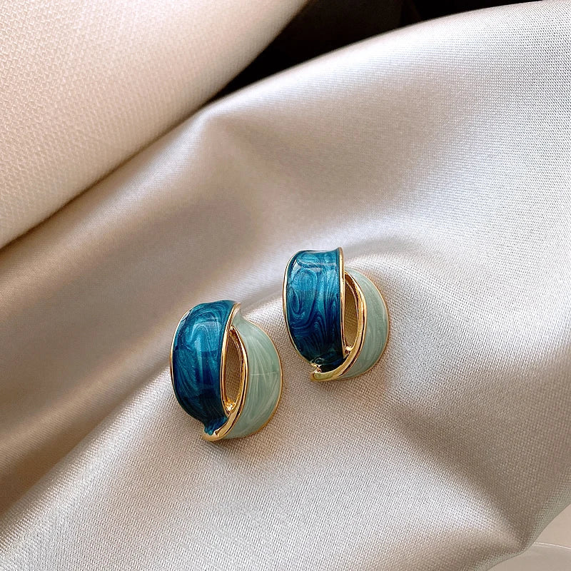 Ocean Swirl Stud Earrings