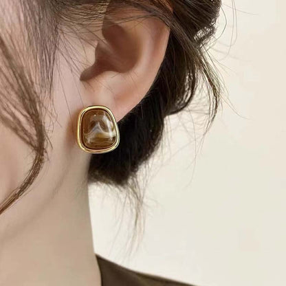 Marbled Accent Stud Earrings