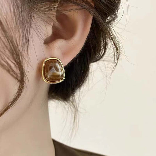 Marbled Accent Stud Earrings