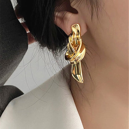 Golden Weave Sculptural Hoops