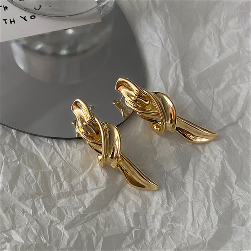 Golden Weave Sculptural Hoops