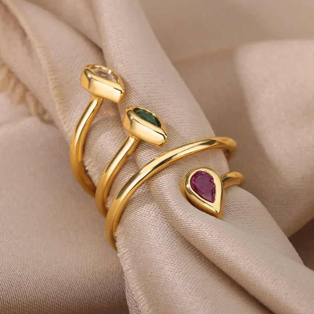 Gemstone Twirls Ring