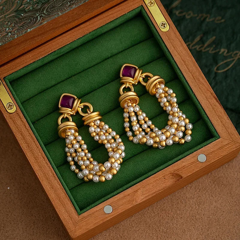 Regal Tassel Drop Earrings