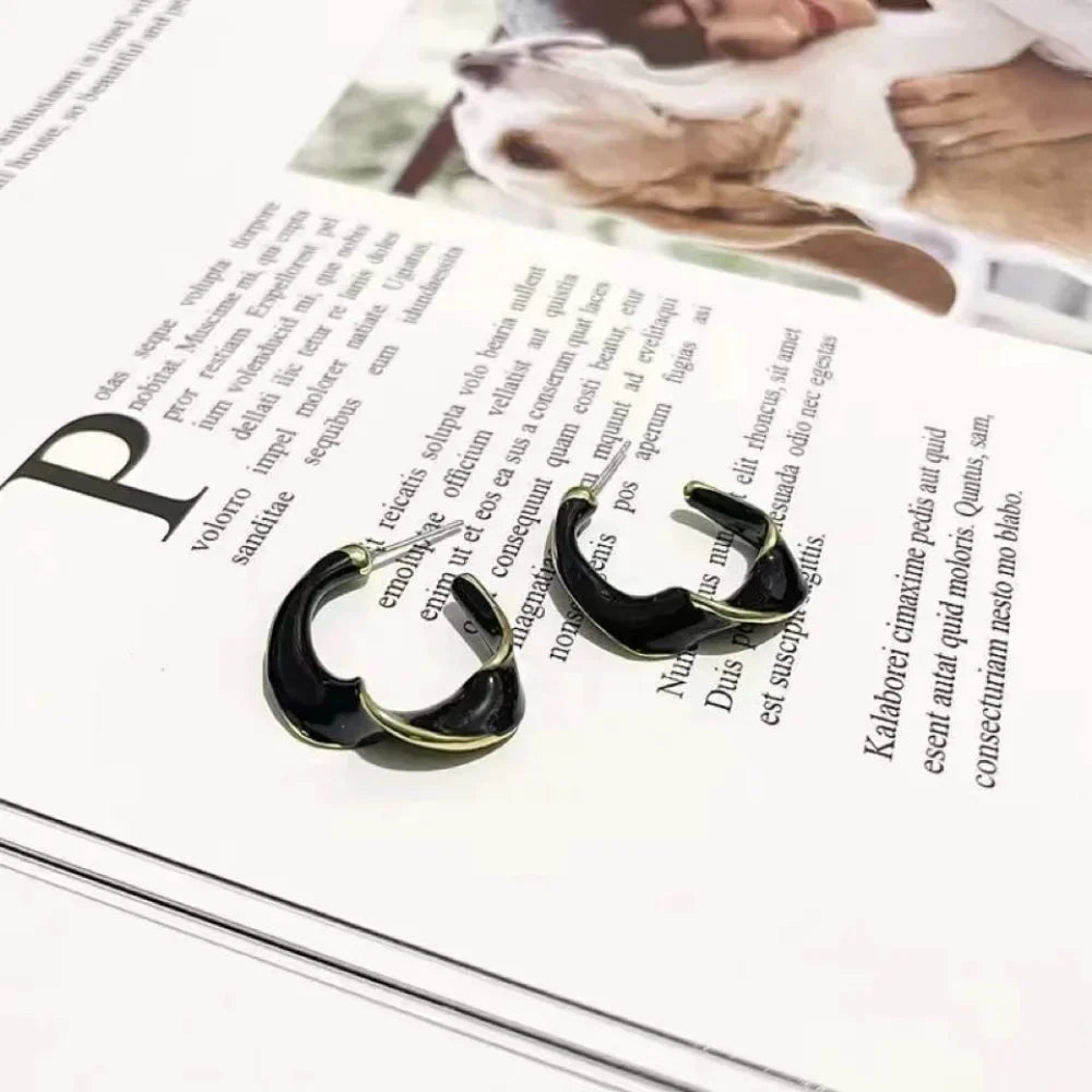 Abstract Twist Hoop Earrings