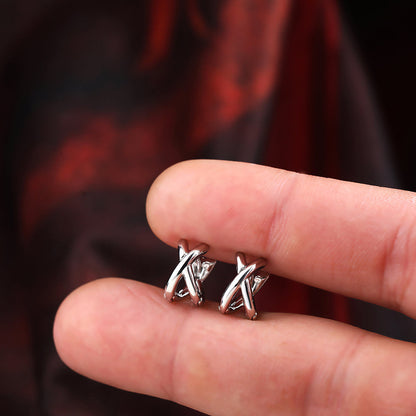 Crossover Hoops Earrings