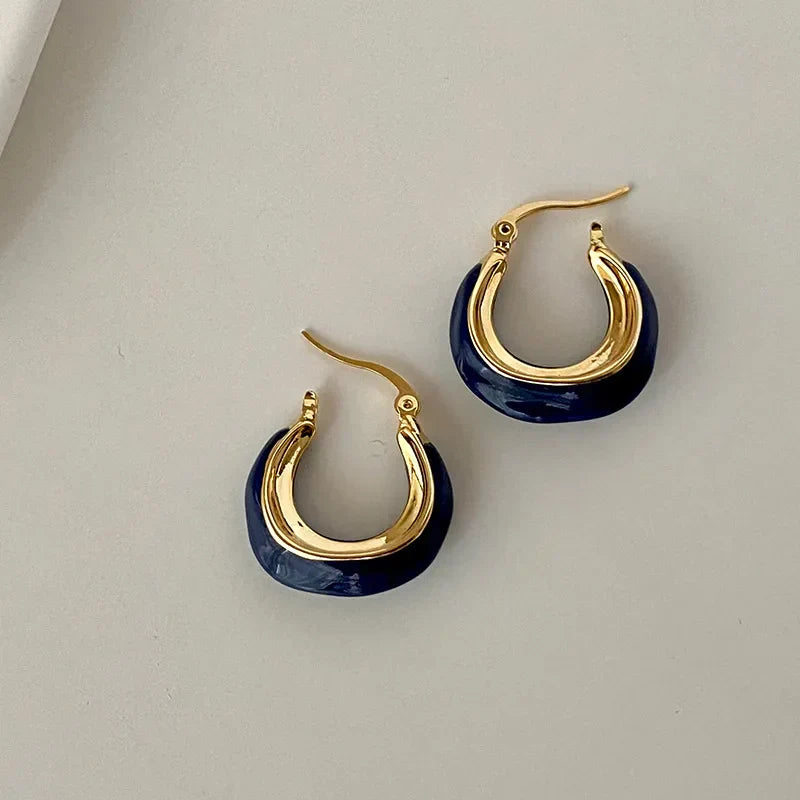Modern Crescent Hoop Earrings
