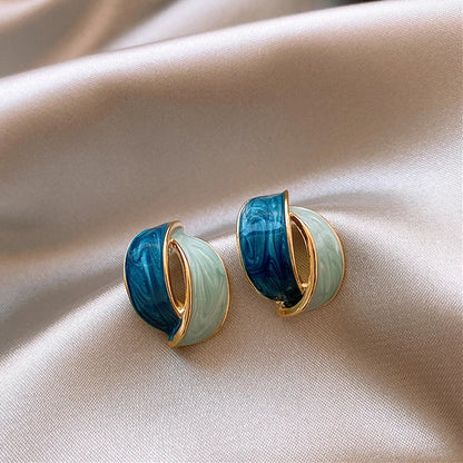 Ocean Swirl Stud Earrings