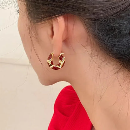 Fluid Mosaic Hoop Earrings