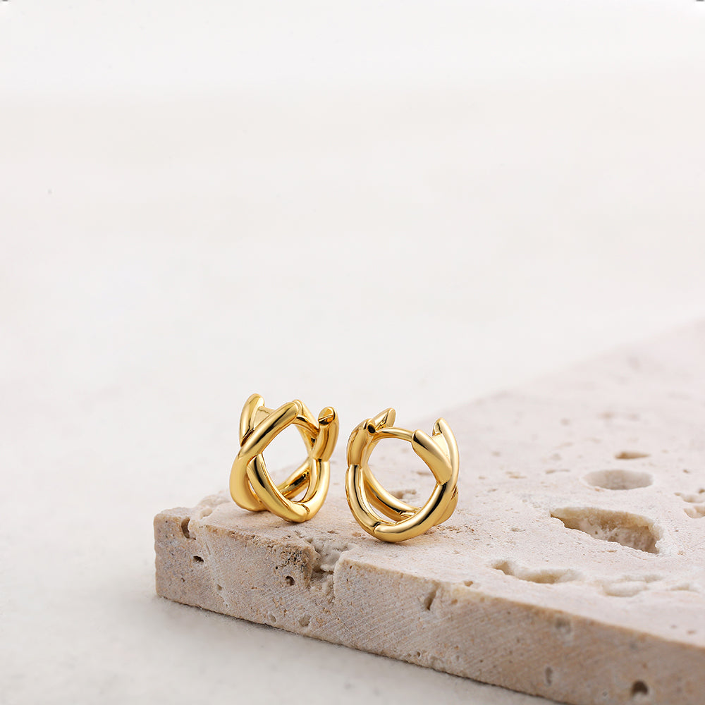 Crossover Hoops Earrings