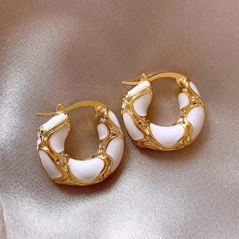 Fluid Mosaic Hoop Earrings