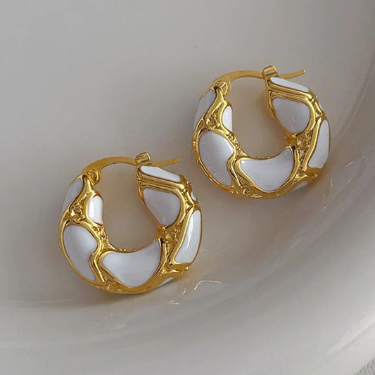 Modern Mosaic Hoop Earrings