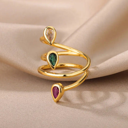 Gemstone Twirls Ring