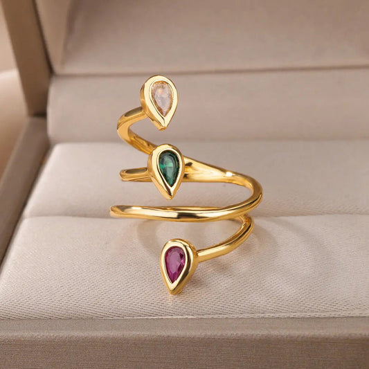 Gemstone Twirls Ring
