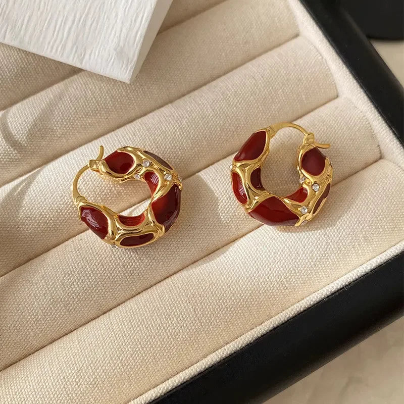 Fluid Mosaic Hoop Earrings