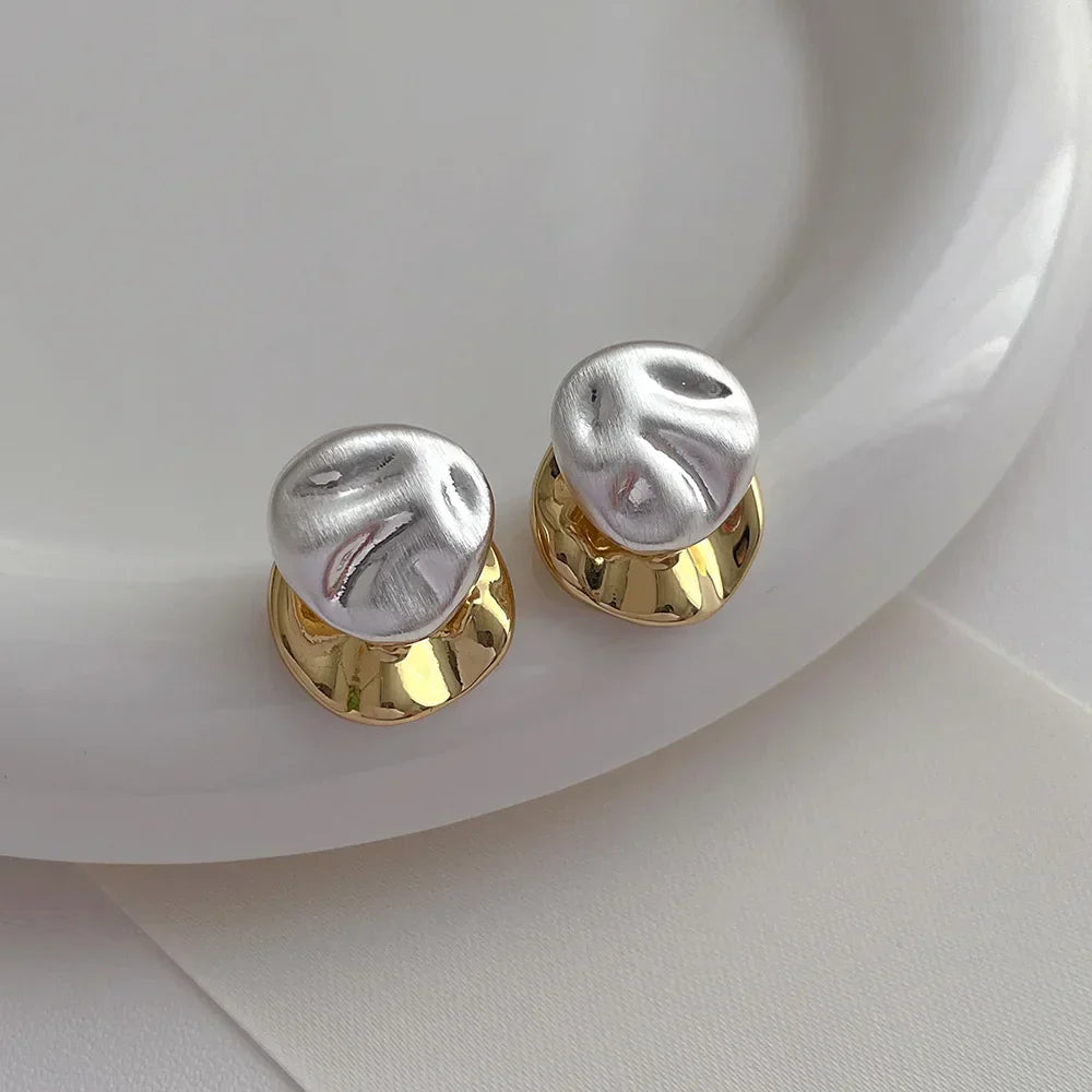 Modern Dual Dome Stud Earrings