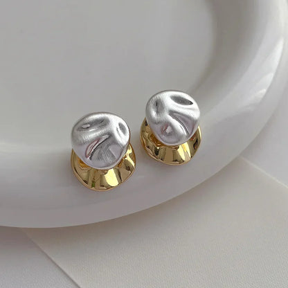 Modern Dual Dome Stud Earrings