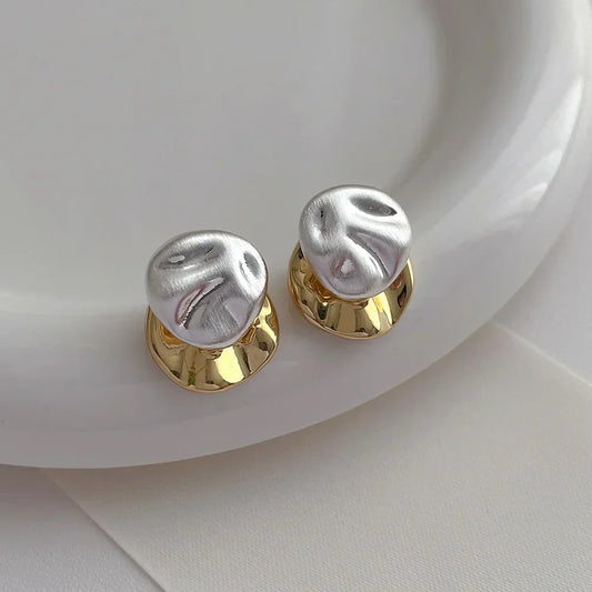 Modern Dual Dome Stud Earrings