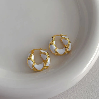 Modern Mosaic Hoop Earrings