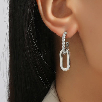 Sparkling Loop Link Drop Earrings