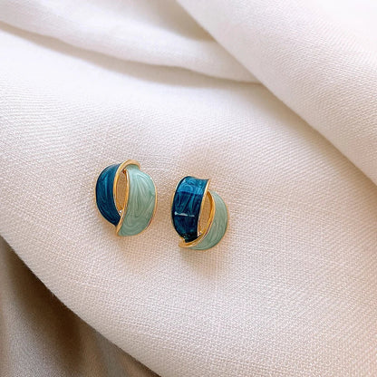 Ocean Swirl Stud Earrings