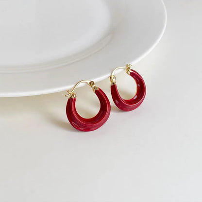 Modern Crescent Hoop Earrings