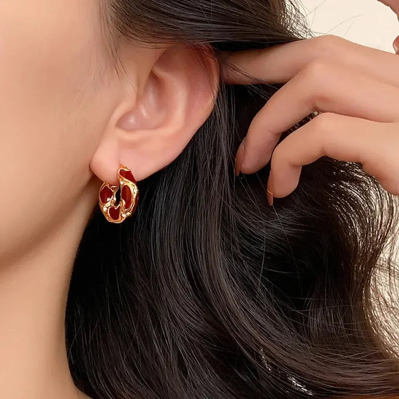 Fluid Mosaic Hoop Earrings