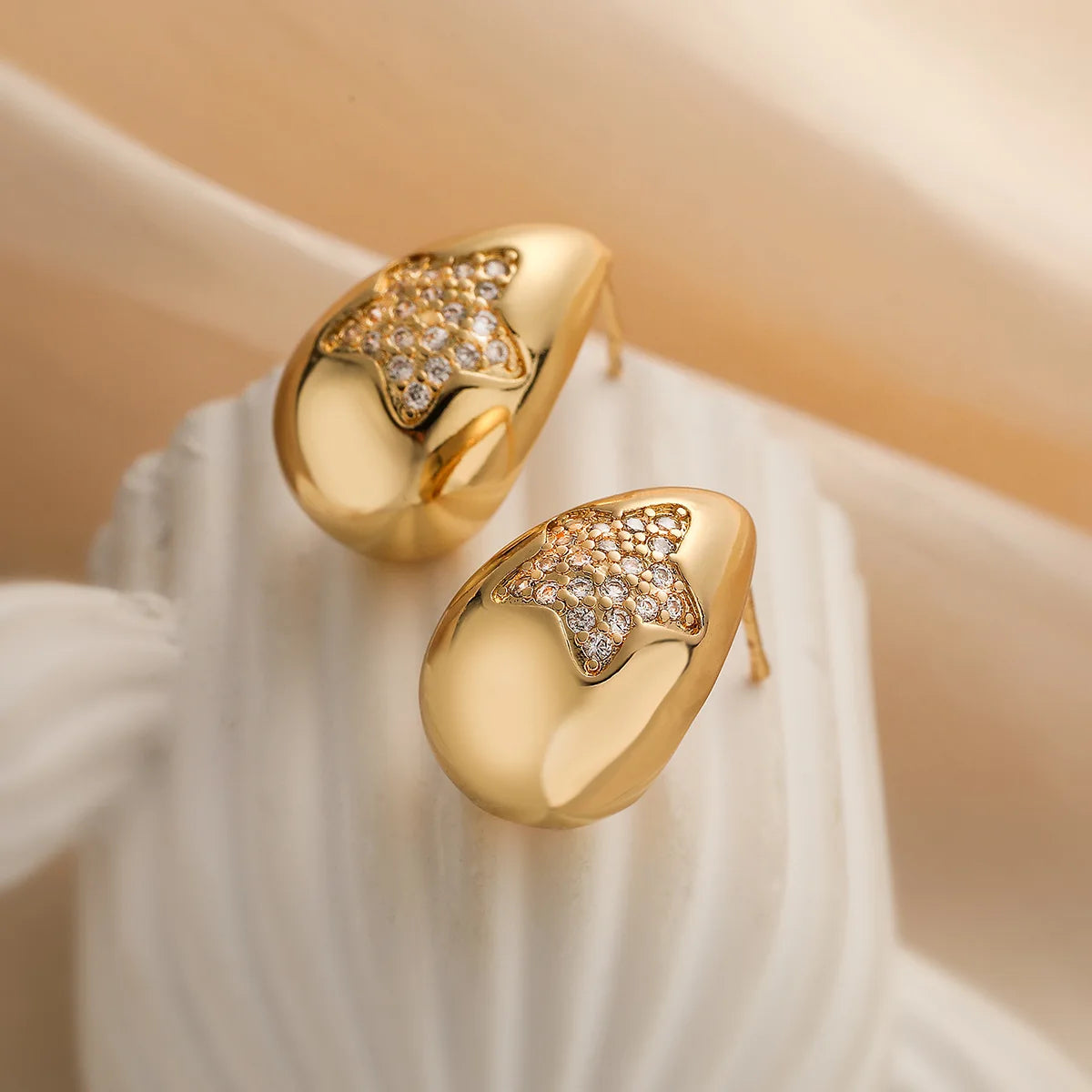 Pavé Star Teardrop Stud Earrings