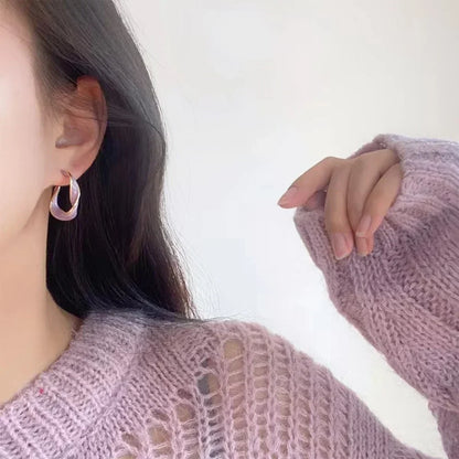 Abstract Twist Hoop Earrings