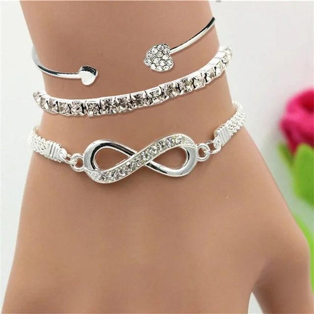 Infinity Heart Bracelet Set