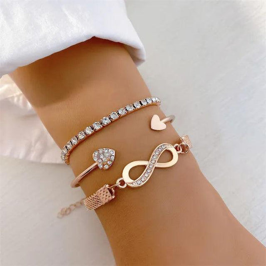 Infinity Heart Bracelet Set