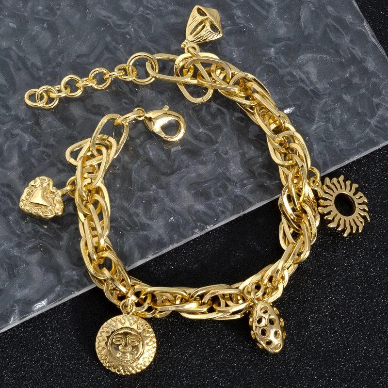 Sun Charm Chain Bracelet