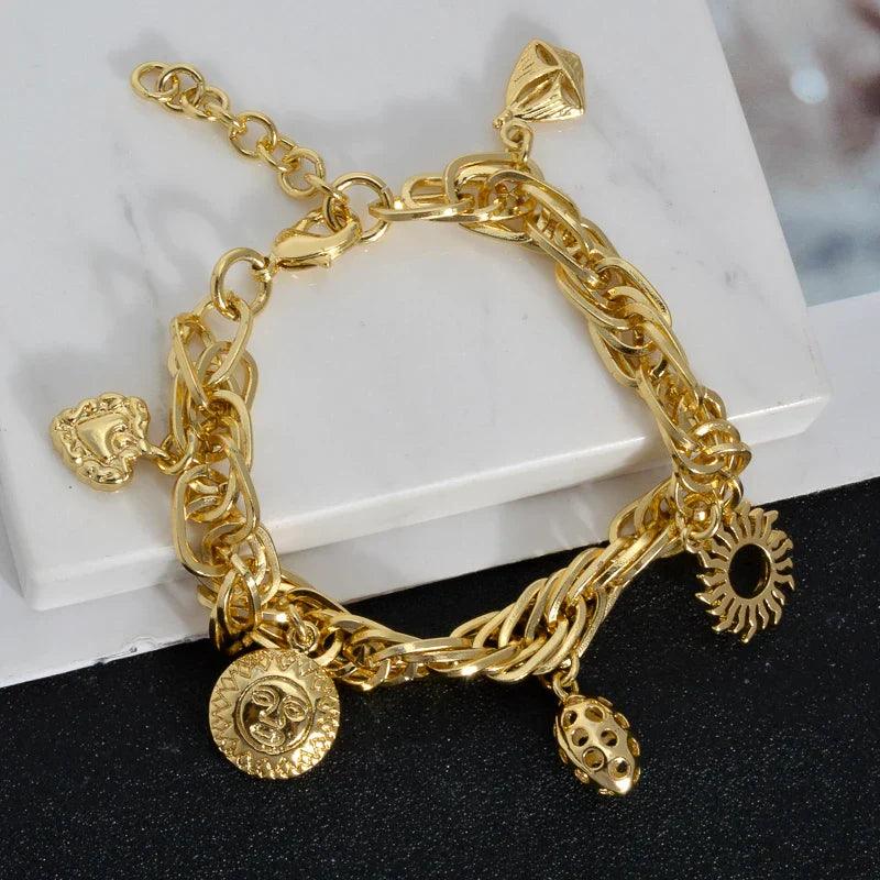 Sun Charm Chain Bracelet
