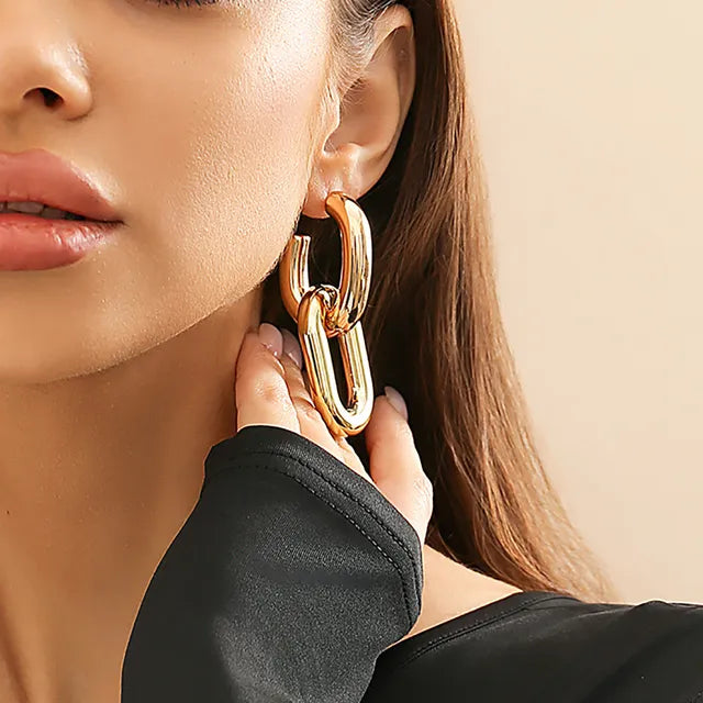 Bold Link Drop Earrings