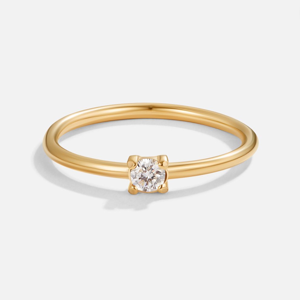 April Birthstone Gold Ring