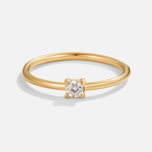 April Birthstone Gold Ring