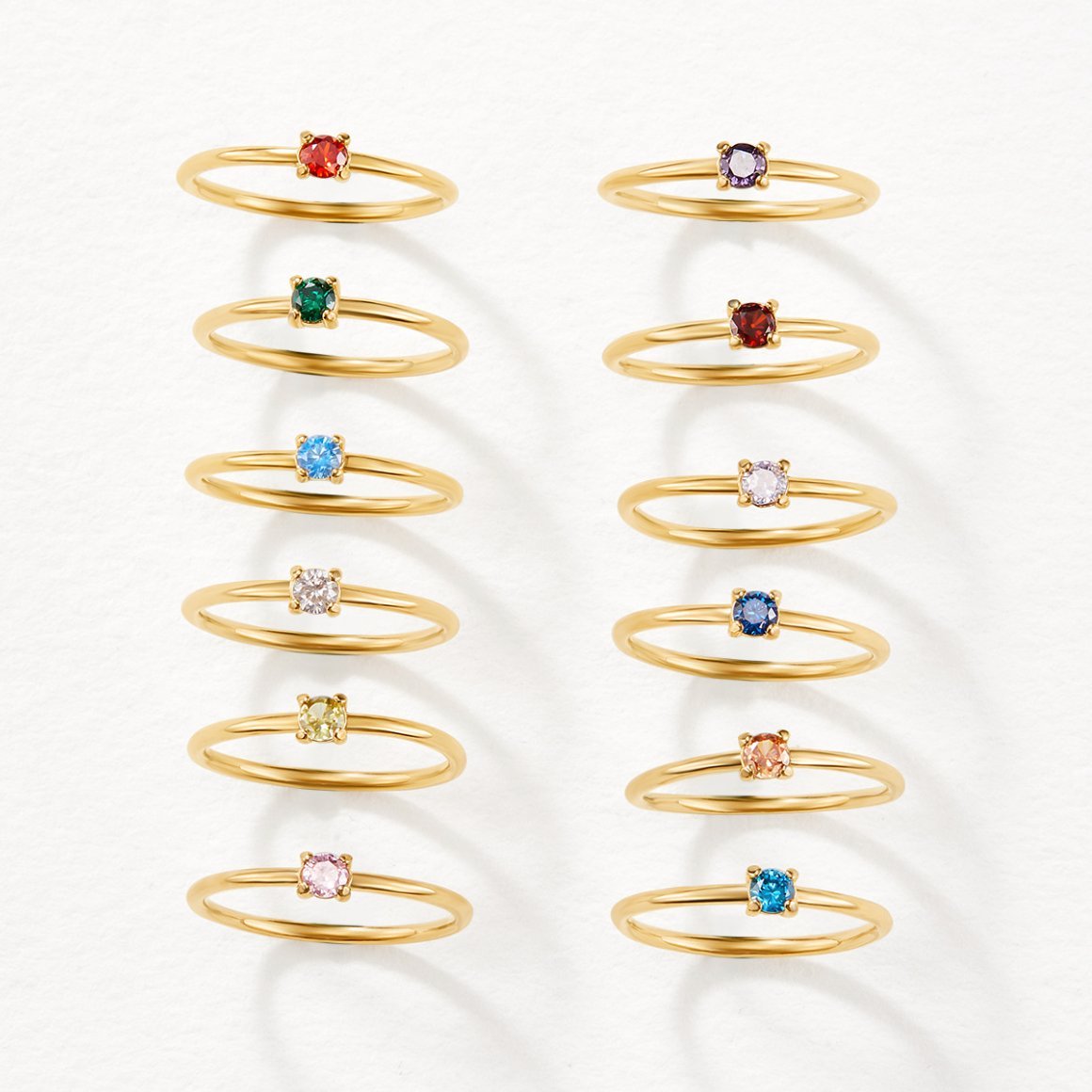 April Birthstone Gold Ring