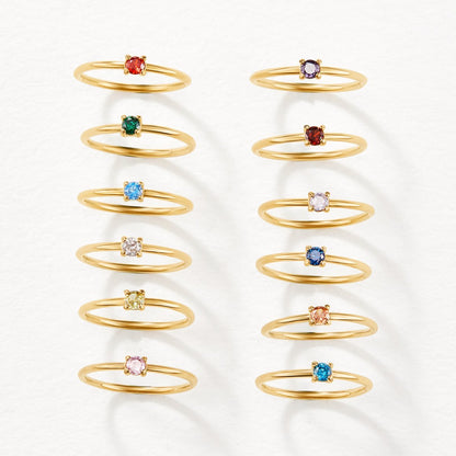 April Birthstone Gold Ring