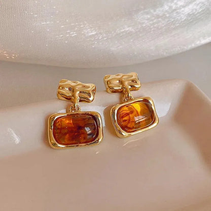 Molten Frame Drop Earrings