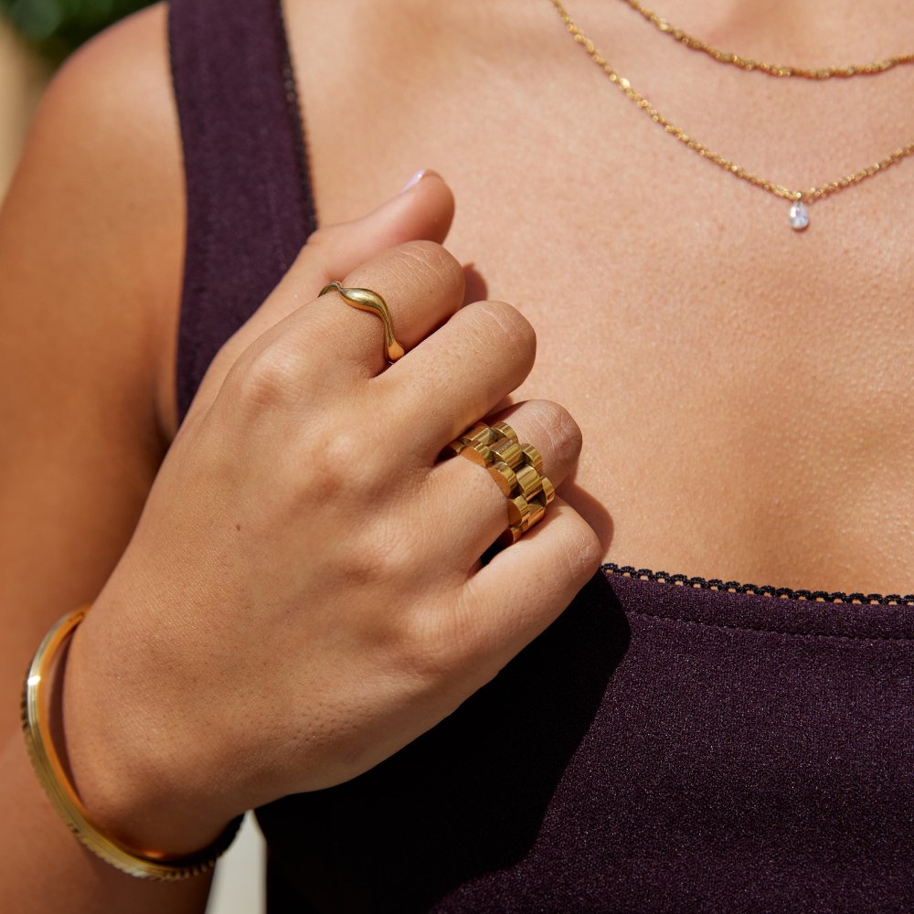 Chunky Gold Chain Ring